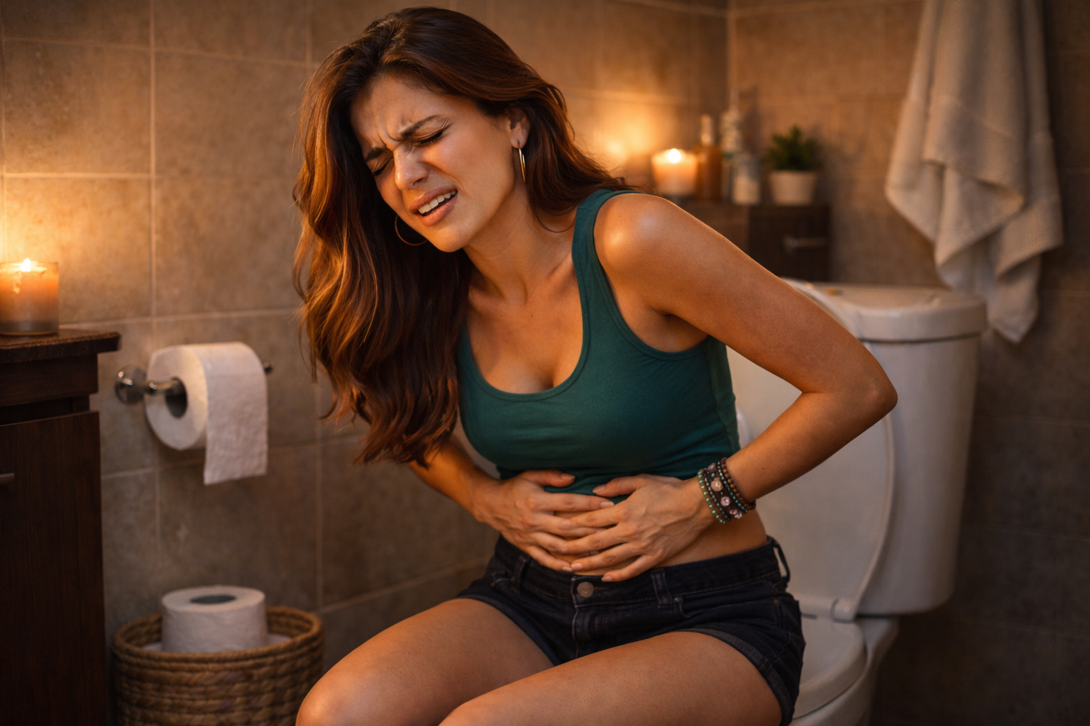 Mujer con malestar abdominal